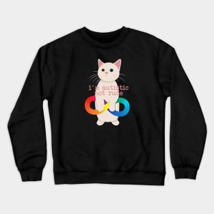 Cute Kitty With Autism Infinity Symbol Crewneck Sweatshirt